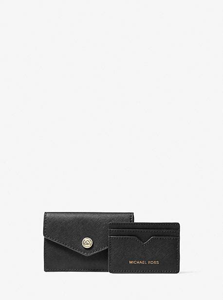 michael kors small saffiano leather 3-in-1 card case